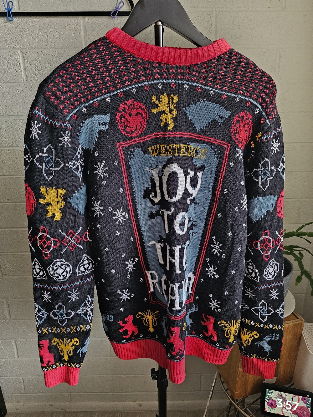 'Joy to the Realm' Black Holiday Sweater